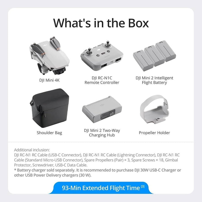 DJI Mini 4K Fly More Combo Camera Drone(3 Battery) DJI RC-N1C Remote Controller DJI