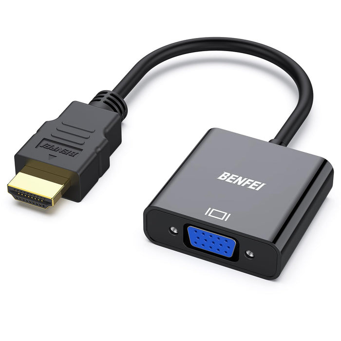 BENFEI HDMI to VGA, 20 Pack, Gold-Plated HDMI to VGA Adapter (Male to Female) for Computer, Desktop, Laptop, PC, Monitor, Projector, HDTV, Chromebook, Raspberry Pi, Roku, Xbox and More - Black