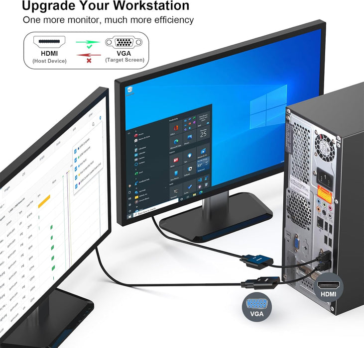 BENFEI HDMI to VGA, 20 Pack, Gold-Plated HDMI to VGA Adapter (Male to Female) for Computer, Desktop, Laptop, PC, Monitor, Projector, HDTV, Chromebook, Raspberry Pi, Roku, Xbox and More - Black