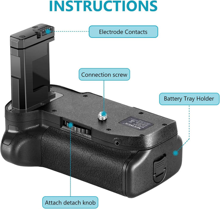 Neewer Pro Battery Grip for Nikon D5100 5200 DSLR Camera Compatible with EN-EL14 Batteries