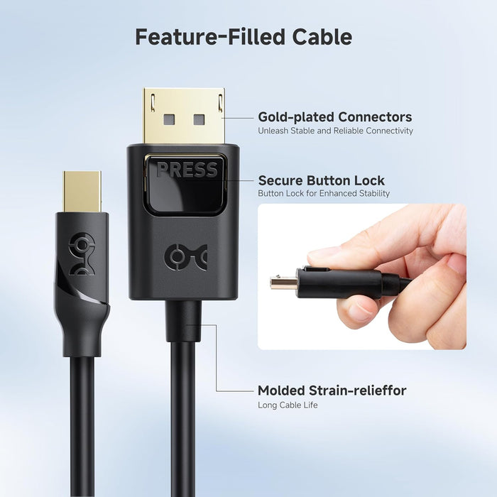 Cable Matters 4K Mini DisplayPort to DisplayPort Cable 10ft Black