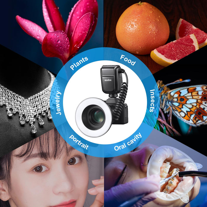 NJA TTL  MF-R76N Macro Ring Flash for Nikon TTL/M Mode 5900K 76Ws 2.4G Wireless Control 550 Full-Power Flashes 0.1-1s Recycle Time Dual-Flash Tubes with LCD Screen for Inscet Plant Jewelry Shooting - Buy Direct & Save