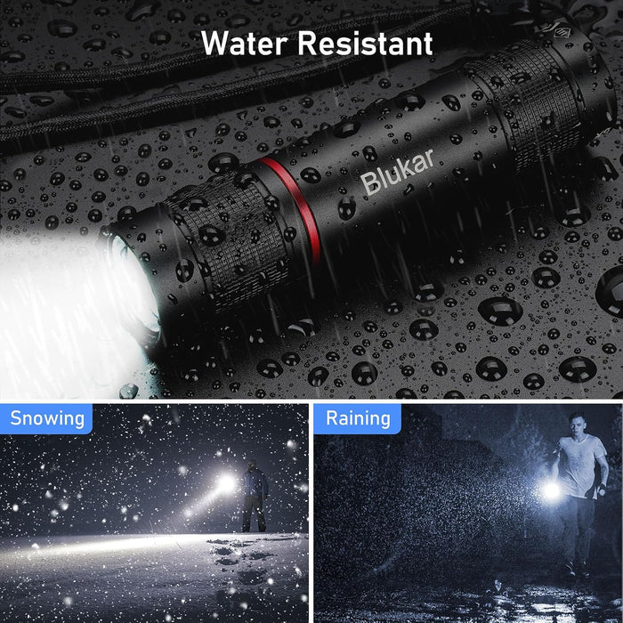 Flashlight Rechargeable, High Lumens Flashlight, Super Bright Small LED Flash Light- Zoomable, Adjustable Brightness, Long Lasting for Camping, Outdoors and Home Emergency