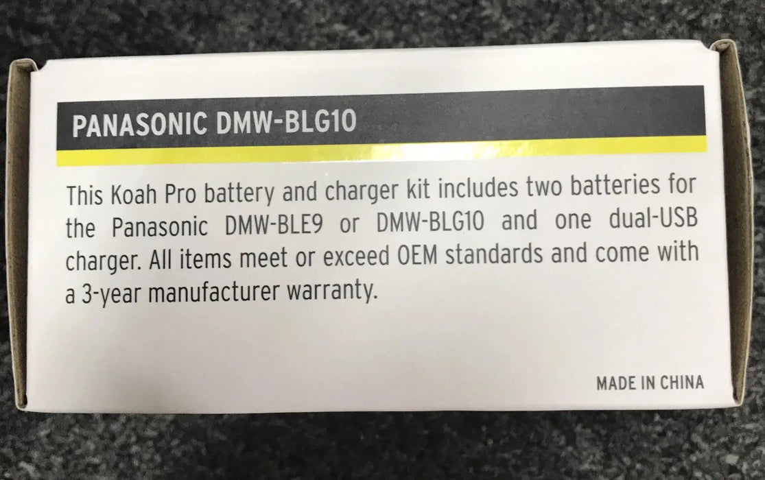 KOAH 1100mAh Panasonic DMW-BLG10 Battery Pack with Dual USB Charger