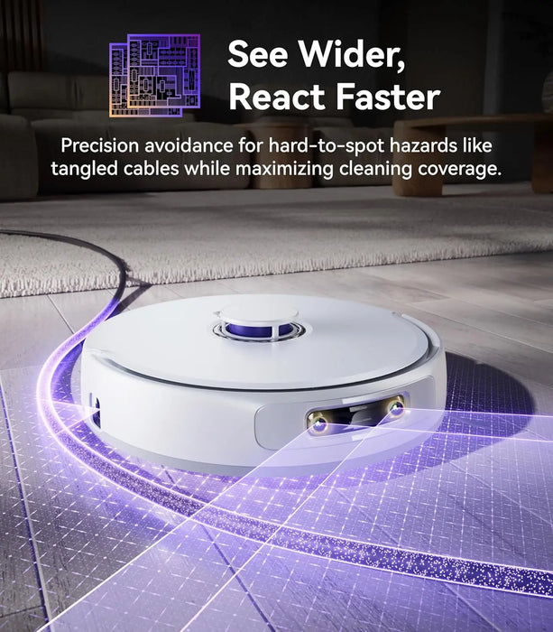 NARWAL Freo Z Ultra Robot Vacuum and Mop Combo, Dual RGB Cameras and Chips, AI Avoidance, 12000Pa Suction, Real-Time Decisions, Adaptive Hot-Water Self Wash & Self Emptying, Pet Hair, Quiet, White