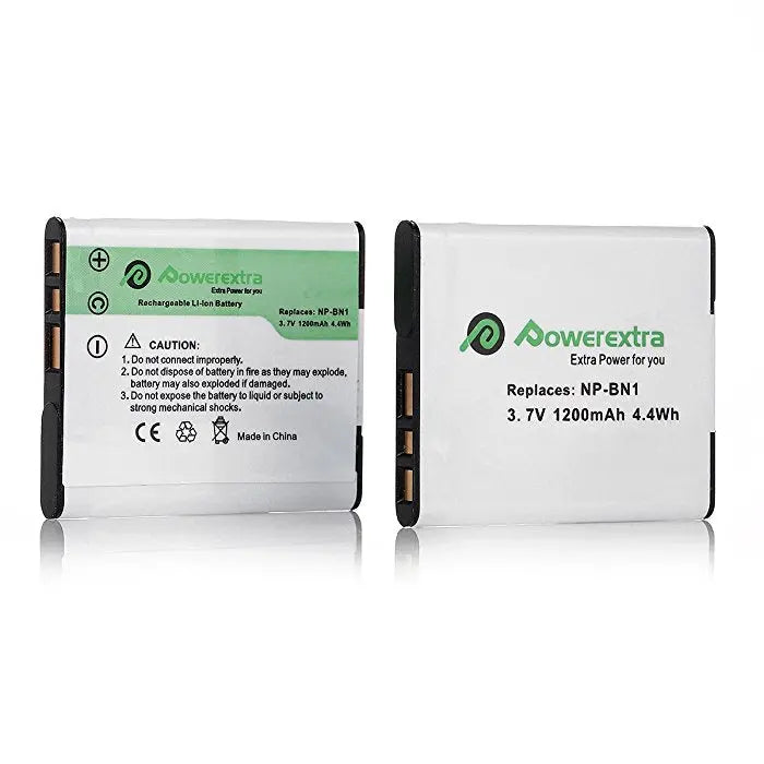 2 PCS NP-BN1 Rechargeable Replacement Li-ion Battery for Sony Cyber-shot Cameras