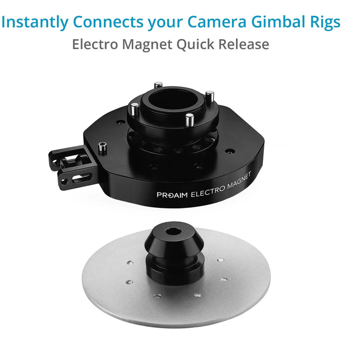 Proaim Electro Magnetic Quick Release Mitchell Mount - Secure Camera Gimbal Rig Adapter