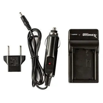 ULTIMAXX Portable Camera Battery Charger for Canon LPE6 EOS with Car Adapter