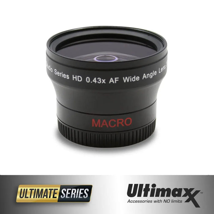 Ultimaxx 0.43x 37mm Professional HD Wide Angle Lens with Detachable Macro