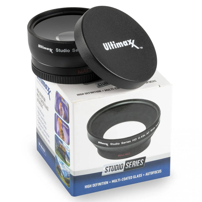 Ultimaxx 49mm 0.43x Ultra-Fast AF HD Wide Angle Macro Lens for DSLR Cameras