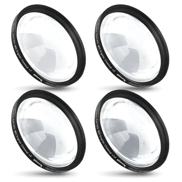 Ultimaxx 62mm Macro Close-Up Lens Filter Kit: +1, +2, +4, +10 Diopter