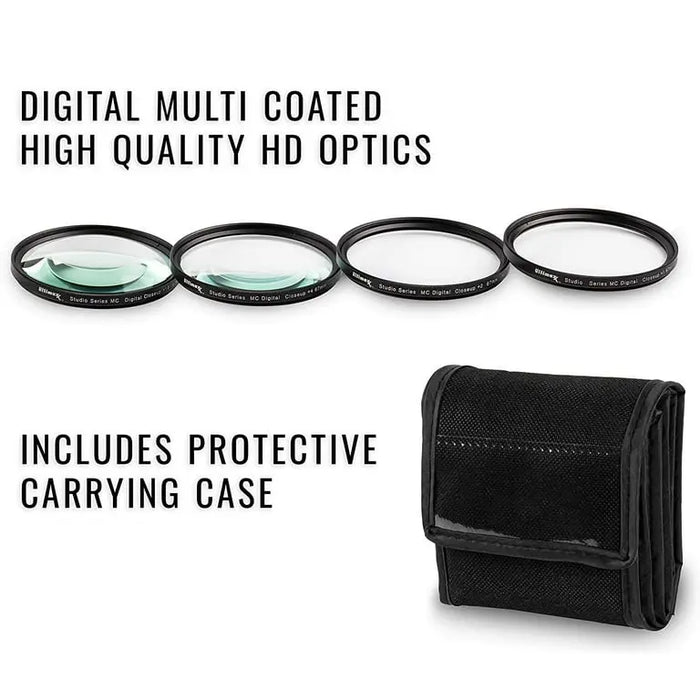 Ultimaxx 4PC Macro Close-Up Filter Kit 1-2-4-10 Diopter
