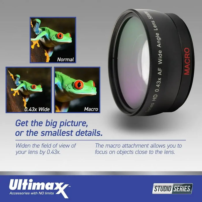 Ultimaxx 0.43x Wide Angle Macro Lens for DSLR Cameras