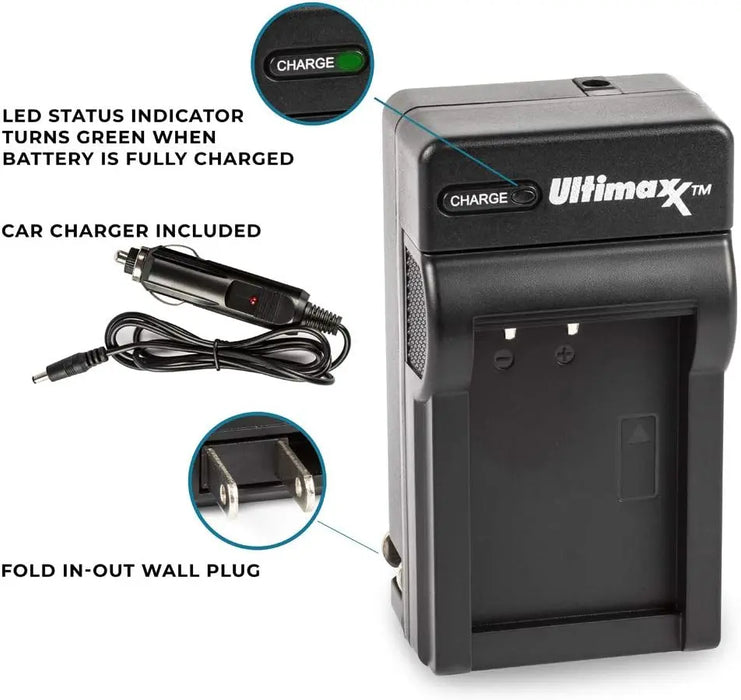 Ultimaxx’s AC/DC Rapid Home & Travel Charger for FV100 Batteries Built for Sony DCR-SR15, SR21, SR68, SR88, SX15, SX21, SX44, SX45, SX63, SX65, SX83, SX85, FDR-AX100, HDR-CX105, CX110, CX115, CX130