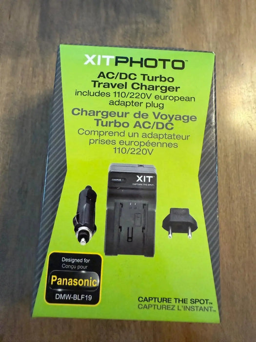 XITPHOTO AC/DC Turbo Travel Charger with European Adapter for Panasonic