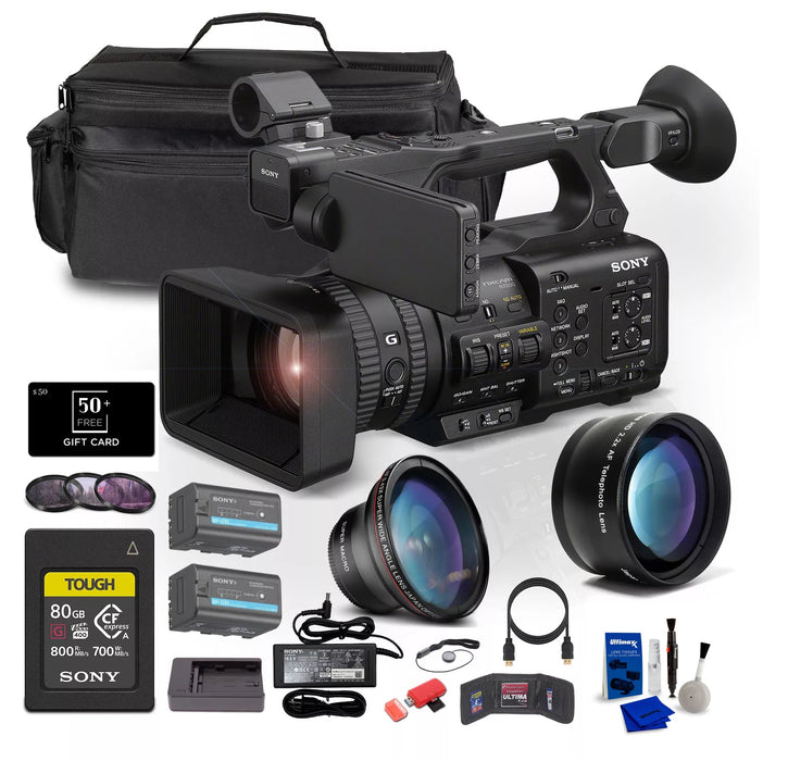Sony HXR-NX800 4K HDR 1" Sensor NXCAM Camcorder (HXR-NX800) + BuyDirect & Save Gift Card - $50.00 + Sony 80GB CFexpress Card + BP-U35 Battery + Large Case + Telephoto Lens + Filter Kit + Wide Angle Lens +Cleaning Kit + More (Copy) - Buy Direct & Save