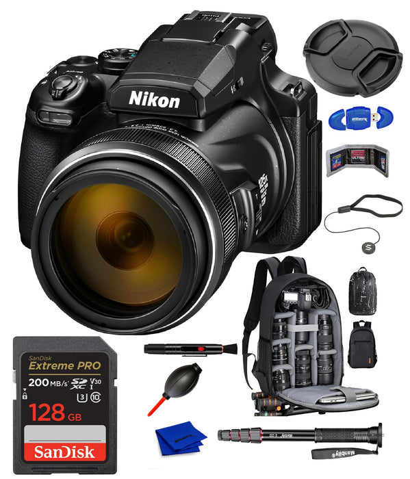 Nikon COOLPIX P1100 Digital Camera + SanDisk 128GB + Lens Backpack Accessories Bundle - Buy Direct & Save