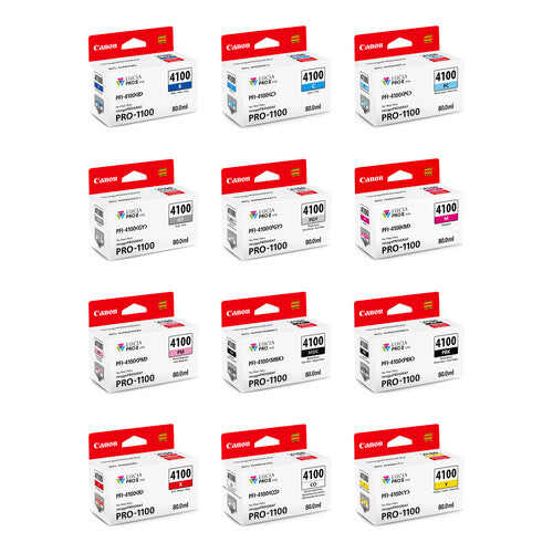 Canon PFI-4100 LUCIA PRO II 80mL Ink Tank Set – Premium Pigment Ink for PRO-1100