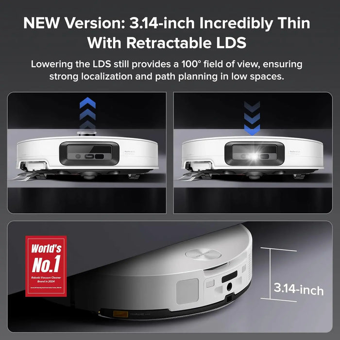 roborock Saros 10 Robot Vacuum and Mop, 22,000Pa Suction, AI Obstacle Avoidance, 3.14-inch Ultra Thin, Intelligent Dirt Detection, Zero Tangling Main Brush, Hot Water Mop & Dock Self Cleaning