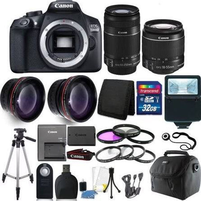Canon EOS Rebel T6/2000d DSLR Camera with 18-55mm Lens & 55-250mm 4 Lens Deluxe Bundle
