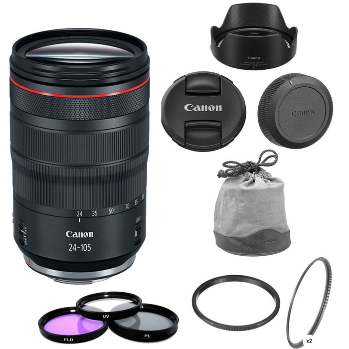Canon RF 24-105mm f/4L IS USM Lens with 77mm Filter Kit & Filter Holders Bundle