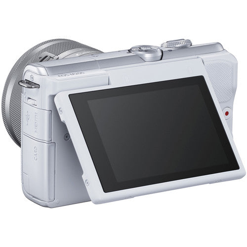 Canon EOS M200 Mirrorless Digital Camera with 15-45mm Lens (White) & Sandisk 128GB Memory Card & Additional Accessories Package