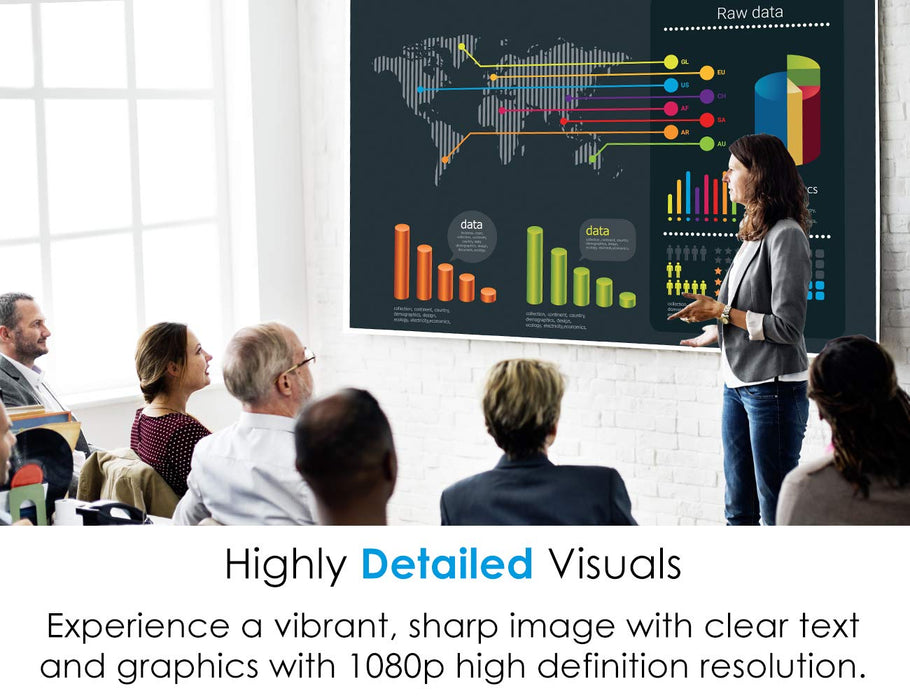 Optoma EH200ST Full 3D 1080p 3000 Lumen DLP Short Throw Projector with 20,000:1 Contrast Ratio and MHL Enabled HDMI Port , white - NJ Accessory/Buy Direct & Save
