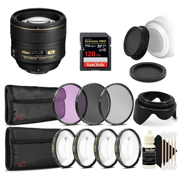 Nikon AF-S NIKKOR 85mm f/1.4G Lens Professional Bundle