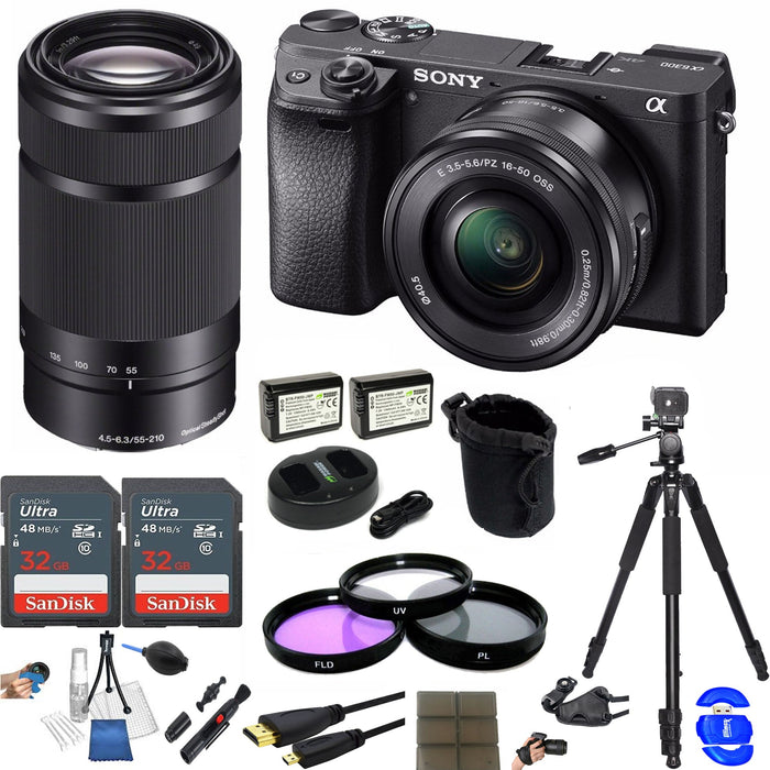 Sony a6300 Mirrorless Digital Camera w/ 16-50mm & 55-210mm Lens Bundle