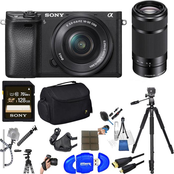 Sony Alpha a6300 Digital Camera with 16-50mm & 55-210mm Lens & Additional Accessories