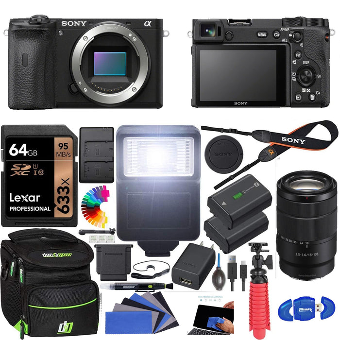 Sony Alpha a6600 Mirrorless Digital Camera Deluxe Bundle with 18-135mm & 64GB Memory Card