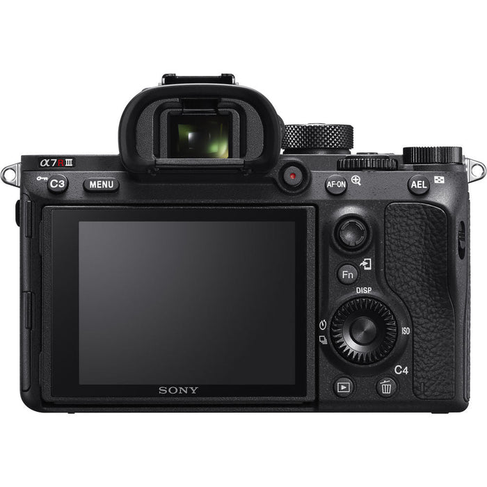 Sony a7R III 42.4MP Full-frame Mirrorless Interchangeable Lens Camera Body | 128GB Memory & Flash a7RIII Accessory Bundle