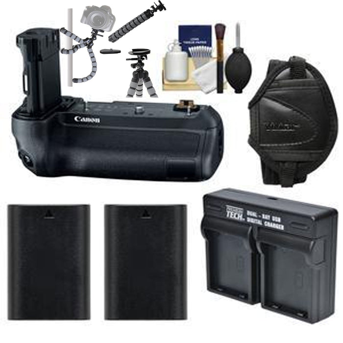 Canon BG-E22 Battery Grip for EOS R Mirrorless Camera with 2 LP-E6 Batteries & Dual Charger + Strap + Kit