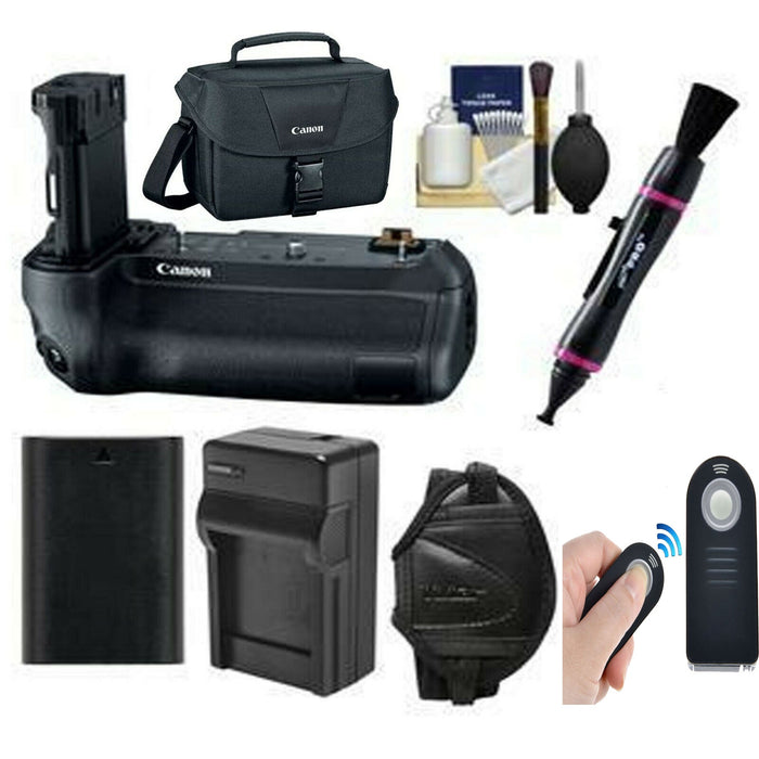 Canon BG-E22 Battery Grip for EOS R Mirrorless Camera with LP-E6 Battery & Charger + Remote + Strap + Kit