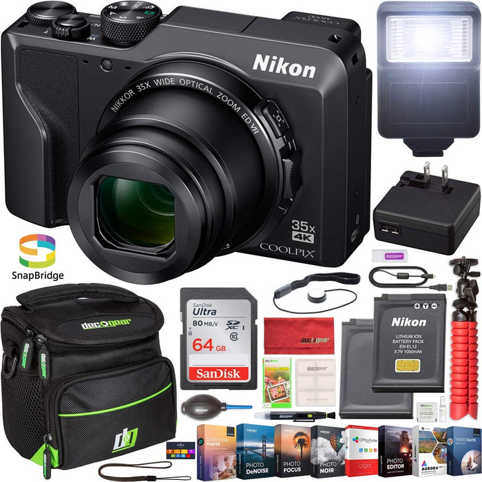 Nikon COOLPIX A1000 Digital Camera W/64GB & Professional Bundle