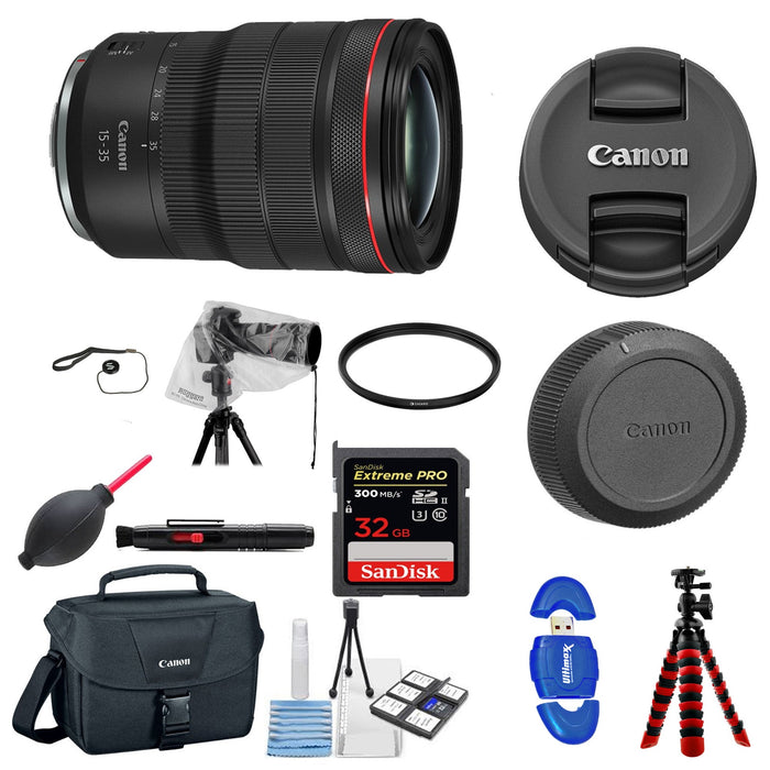 Canon RF 15-35mm f/2.8L IS USM Lens Sandisk Extreme Pro 32GB Starter Package