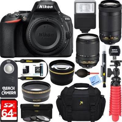 Nikon D5600 24.2MP DX-Format DSLR Camera + AF-S 18-140mm & 70-300mm ED VR Lens + Accessory Bundle