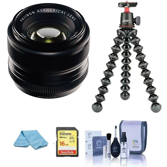 Fujifilm 35mm f/1.4 XF R Lens with Joby Flexible Tripod & Accessories