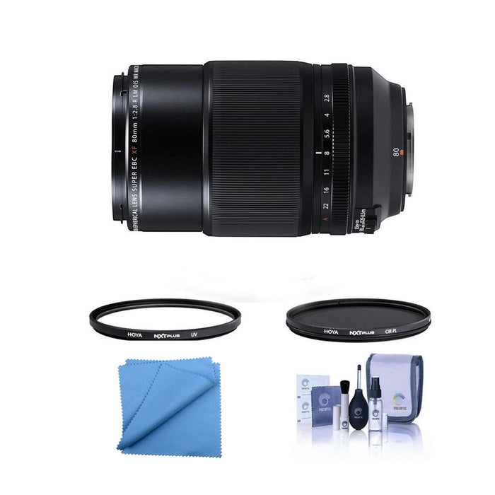 FUJIFILM XF 80mm f/2.8 R LM OIS WR Macro Lens with Filter Kit + Free Cleaning Kit