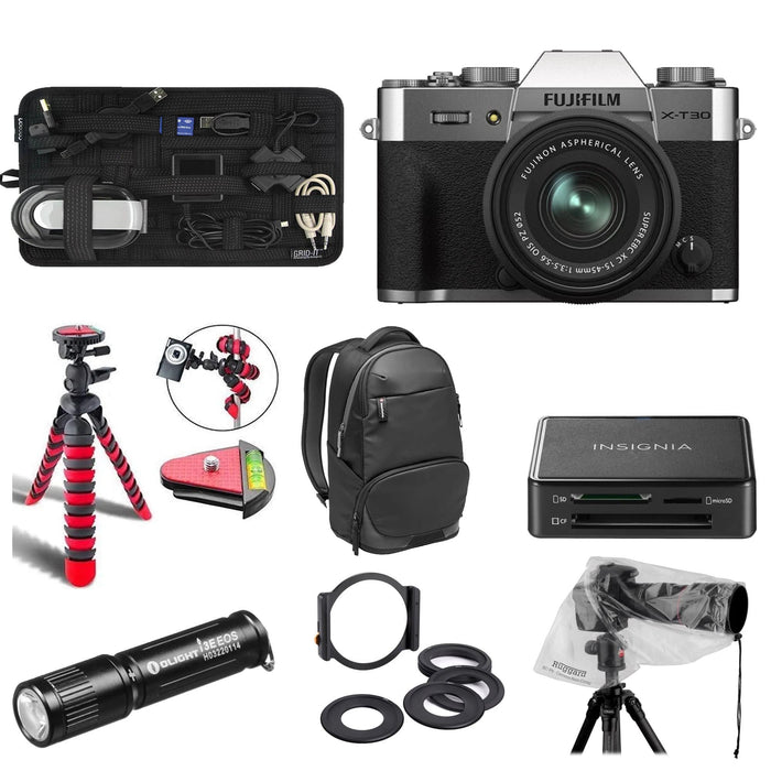 FUJIFILM X-T30 II Mirrorless Camera with 15-45mm Lens With Manfrotto Professional Backpack & More