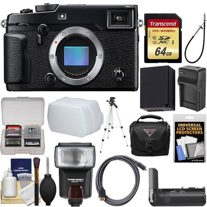 Fujifilm X-Pro2 Mirrorless Digital Camera (Body Only) + 64GB Card + Case + Flash + Diffuser + Battery & Charger + Tripod + Kit