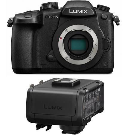 Panasonic GH5 4K Mirrorless 20.3 MP, Wi-Fi , 3.2" LCD w/ Professional Mic Adapter