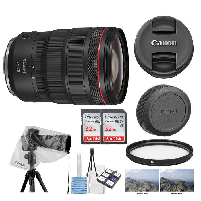 Canon RF 24-70mm f/2.8L IS USM with LensRain Cover | Cleaning Kit & UV Filter Package