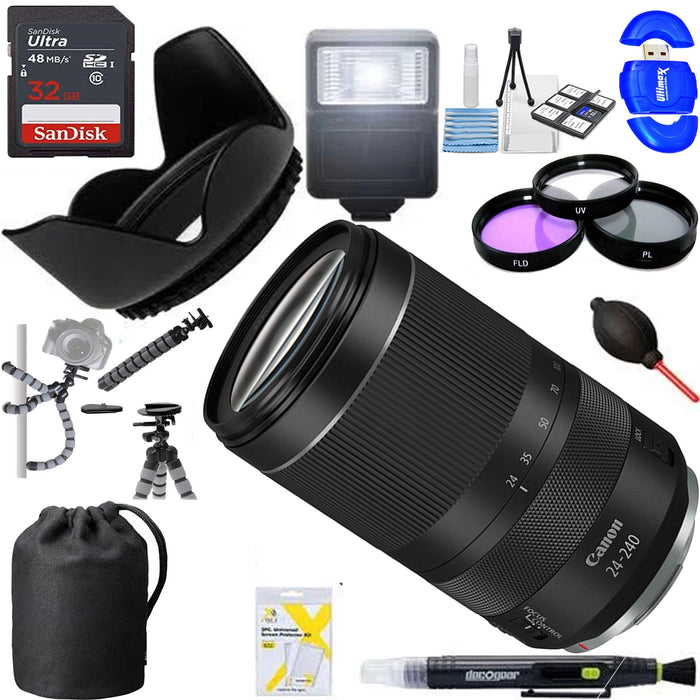 Canon RF 24-240mm f/4-6.3 IS USM Lens with 32GB & Additional Accessories