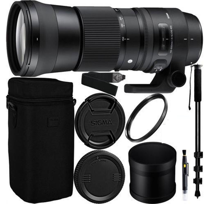 Sigma 150-600mm f/5-6.3 DG OS HSM Contemporary Lens for Nikon F with Starter Bundle Package