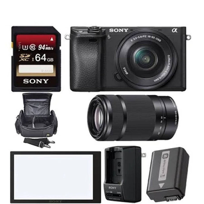 Sony Alpha a6300 Mirrorless w/ 16-50mm Lens & Sony E 55-210mm + Sony OEM Bundle
