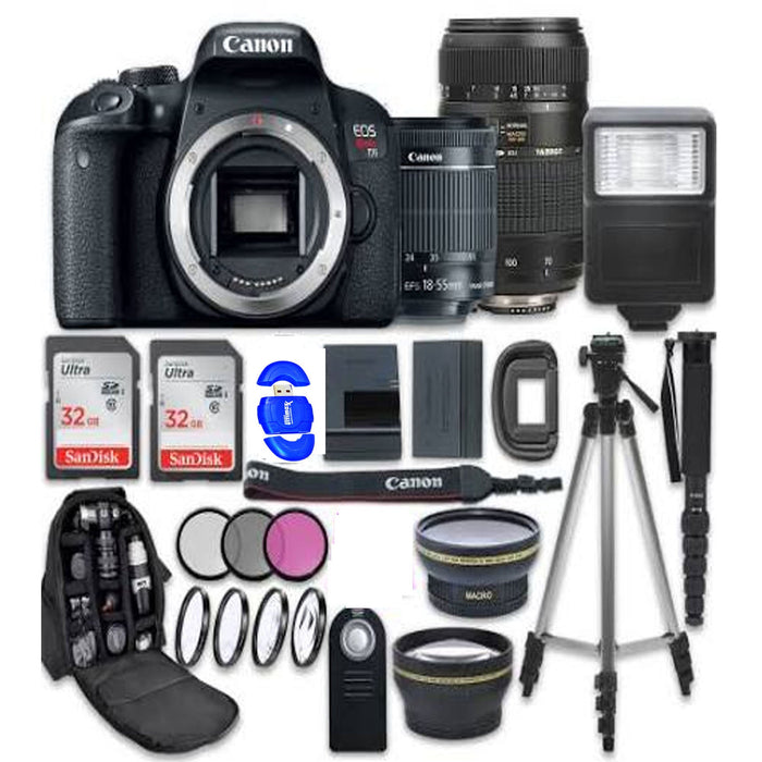 Canon EOS Rebel T7i/800D DSLR Camera with 18-55mm & 70-300mm Lens Accessory Kit