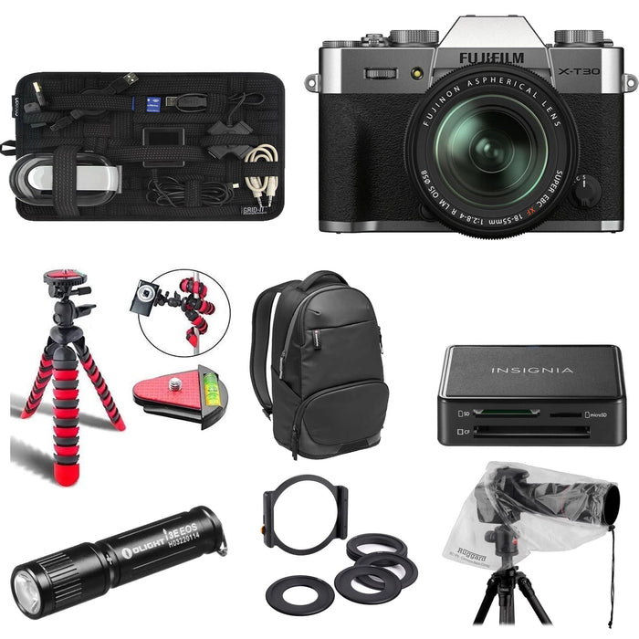 FUJIFILM X-T30 II Mirrorless Camera with 18-55mm Lens With Manfrotto Professional backpack & More