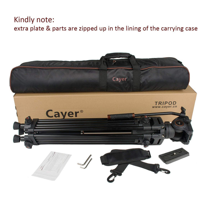 Heavy Duty Video Tripod, Cayer 64 Inch BV30-Camcorder Tripod System Aluminum Leg