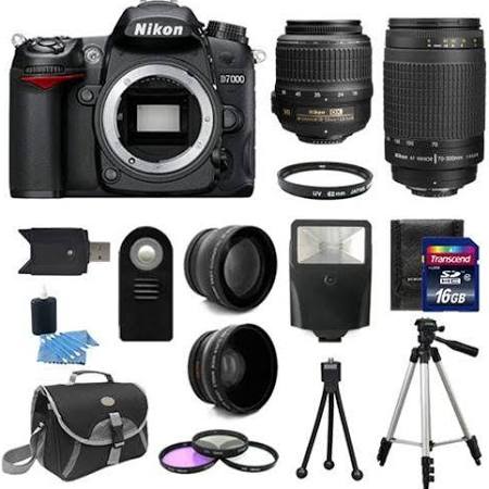 Nikon D7000/D7500 SLR Digital Camera with 18-55mm VR & AF 70-300MM G Lenses Essential Package